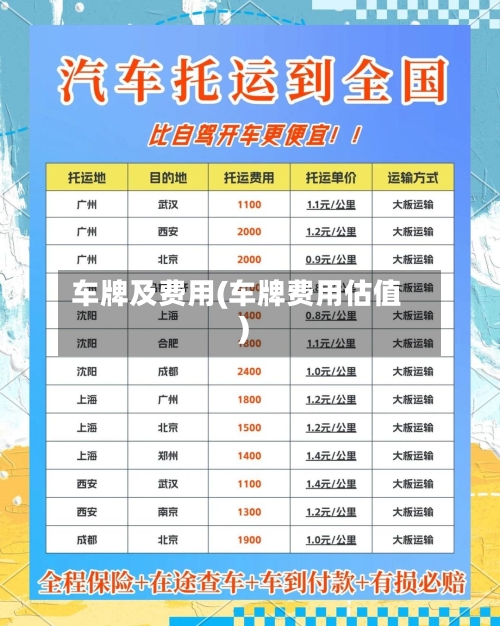 车牌及费用(车牌费用估值)