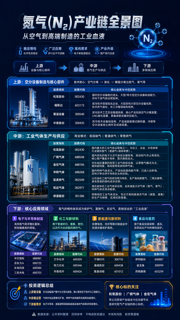 【现货异动】氮气30天上涨42.27%！食品电子需求回暖+装置检修供应收紧	，液氮报价飙升